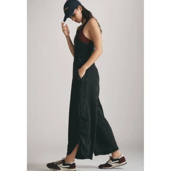 Daily Practice Anthropologie HORIZON JUMPSUIT WIDE LEG 3X Washed Black COMFORT - Picture 12 of 13